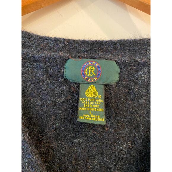 Club Room 100% Pure Wool Striped Button Front Sweater Vest Black Women's Large - Picture 3 of 7